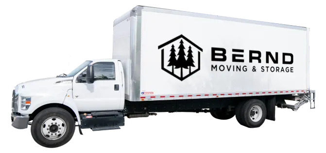 a white Bernd Moving & Storage truck